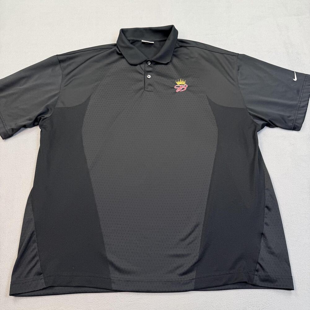 Nike Golf Polo Shirt Mens 2XL Black Team Budweiser FIT Dry Beer Golf Performance